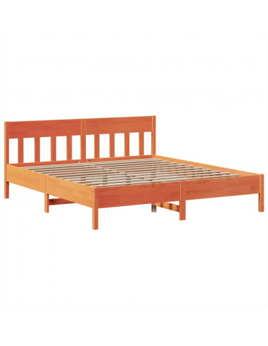 Giroletto senza Materasso Marrone Cera 180x200 cm Legno di Pino