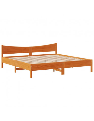 Giroletto senza Materasso Marrone Cera 180x200 cm Legno di Pino