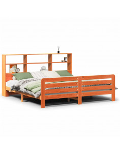 Giroletto senza Materasso Marrone Cera 180x200 cm Legno di Pino