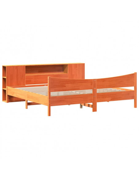 Giroletto senza Materasso Marrone Cera 200x200 cm Legno di Pino