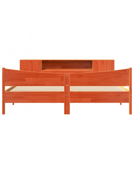 Giroletto senza Materasso Marrone Cera 200x200 cm Legno di Pino