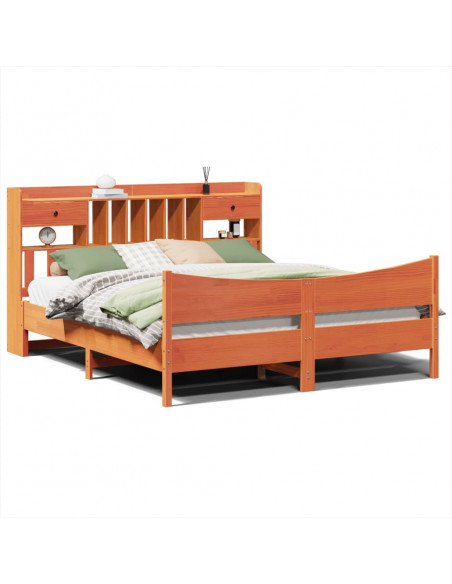 Giroletto senza Materasso Marrone Cera 200x200 cm Legno di Pino