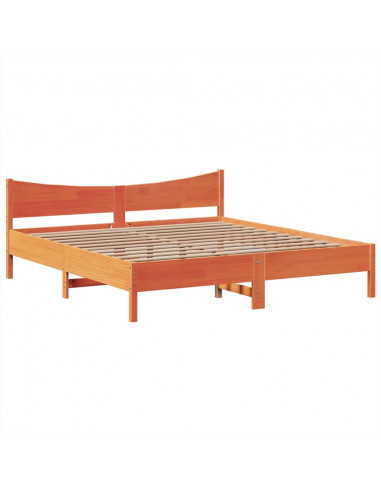 Giroletto senza Materasso Marrone Cera 200x200 cm Legno di Pino