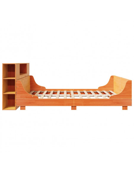 Giroletto senza Materasso Marrone Cera 200x200 cm Legno di Pino