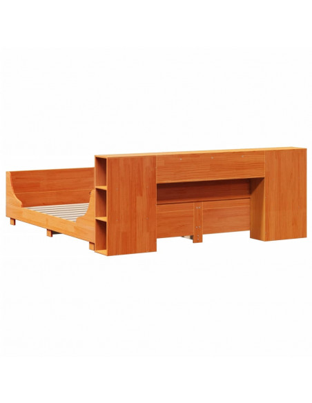 Giroletto senza Materasso Marrone Cera 200x200 cm Legno di Pino