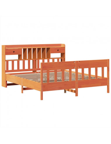 Giroletto senza Materasso Marrone Cera 200x200 cm Legno di Pino