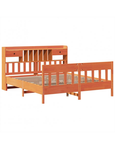 Giroletto senza Materasso Marrone Cera 200x200 cm Legno di Pino