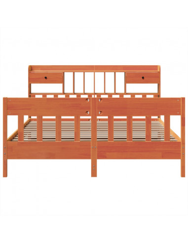 Giroletto senza Materasso Marrone Cera 200x200 cm Legno di Pino