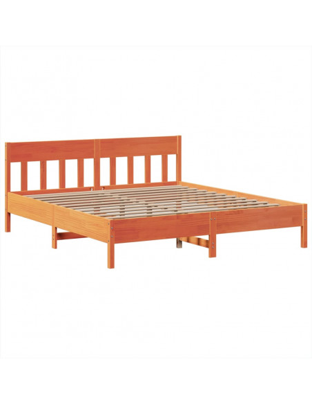 Giroletto senza Materasso Marrone Cera 200x200 cm Legno di Pino
