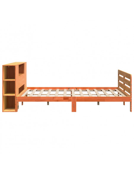 Giroletto senza Materasso Marrone Cera 200x200 cm Legno di Pino