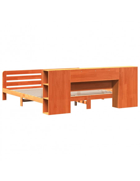 Giroletto senza Materasso Marrone Cera 200x200 cm Legno di Pino
