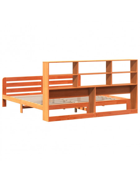 Giroletto senza Materasso Marrone Cera 200x200 cm Legno di Pino
