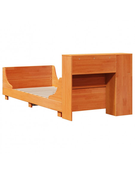 Giroletto senza Materasso Marrone Cera 90x200 cm Massello Pino