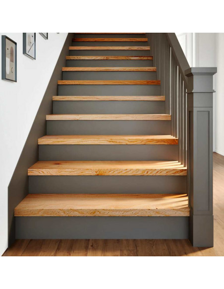 Gradini 12 pz Marrone Chiaro 100x30x2 cm Legno Massello Rovere