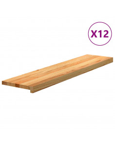 Gradini 12 pz Marrone Chiaro 110x30x2 cm Legno Massello Rovere