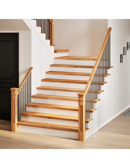 Gradini 12 pz Marrone Chiaro 110x30x2 cm Legno Massello Rovere