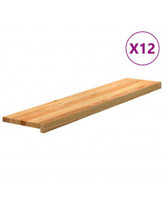Gradini 12 pz Marrone Chiaro 120x25x2 cm Legno Massello Rovere
