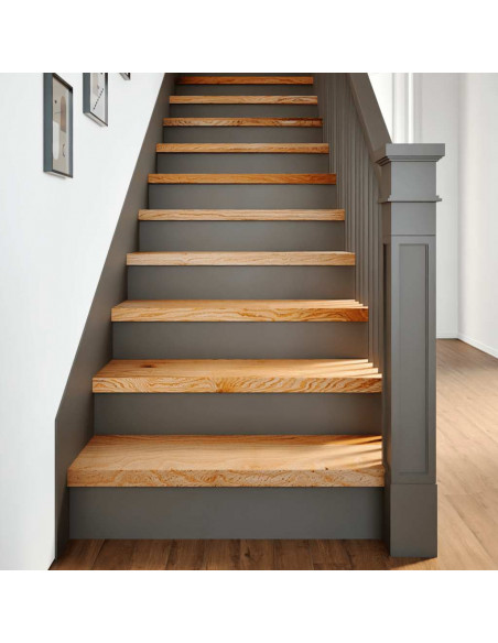 Gradini 12 pz Marrone Chiaro 80x25x2 cm Legno Massello Rovere