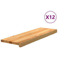 Gradini 12 pz Marrone Chiaro 80x30x2 cm Legno Massello Rovere