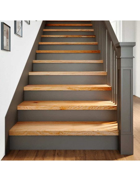Gradini 12 pz Marrone Chiaro 90x25x2 cm Legno Massello Rovere