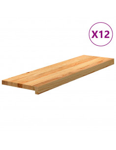 Gradini 12 pz Marrone Chiaro 90x30x2 cm Legno Massello Rovere