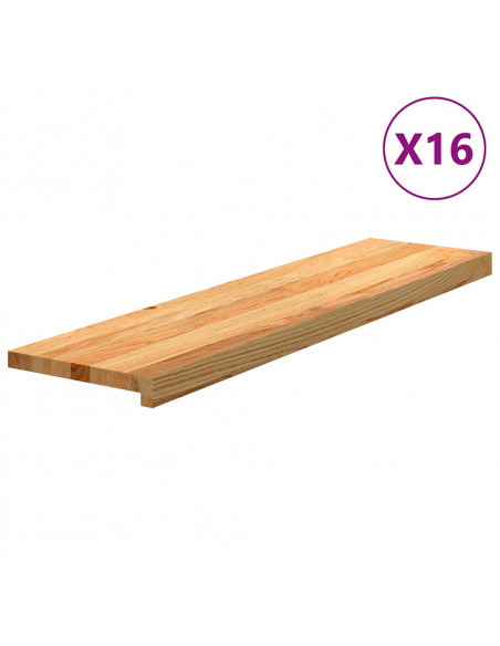 Gradini 16 pz Marrone Chiaro 100x25x2 cm Legno Massello Rovere