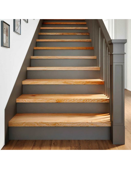 Gradini 16 pz Marrone Chiaro 100x25x2 cm Legno Massello Rovere