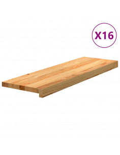 Gradini 16 pz Marrone Chiaro 80x30x2 cm Legno Massello Rovere