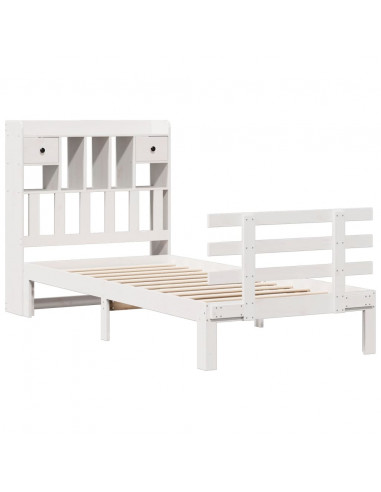 Letto con Libreria senza Materasso 75x190 cm in Legno Pino
