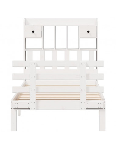 Letto con Libreria senza Materasso 75x190 cm in Legno Pino