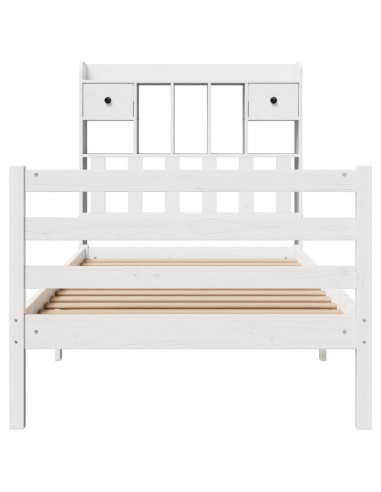 Letto con Libreria senza Materasso 75x190 cm in Legno Pino