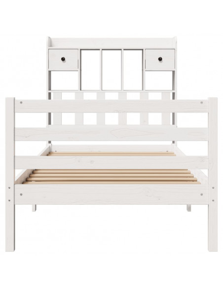 Letto con Libreria senza Materasso 75x190 cm in Legno Pino