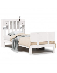 Letto con Libreria senza Materasso 75x190 cm in Legno Pino