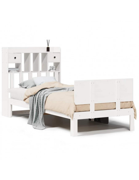 Letto con Libreria senza Materasso 75x190 cm in Legno Pino