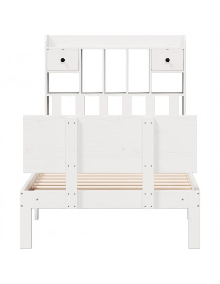 Letto con Libreria senza Materasso 75x190 cm in Legno Pino