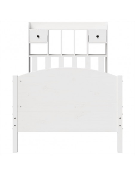 Letto con Libreria senza Materasso 75x190 cm in Legno Pino