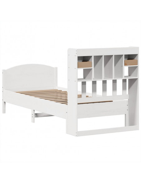 Letto con Libreria senza Materasso 75x190 cm in Legno Pino