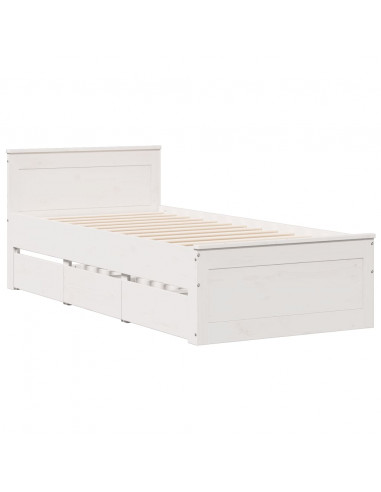 Letto con Libreria senza Materasso 75x190 cm in Legno Pino