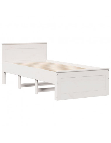 Letto con Libreria senza Materasso 75x190 cm in Legno Pino