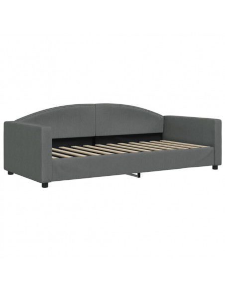 Letto da Giorno Grigio 90x200 cm in Tessuto
