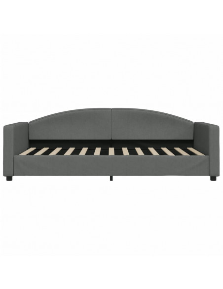 Letto da Giorno Grigio 90x200 cm in Tessuto
