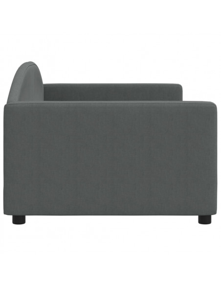 Letto da Giorno Grigio 90x200 cm in Tessuto