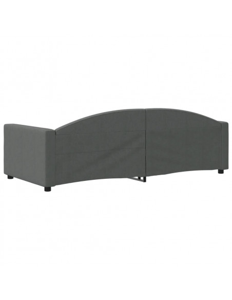 Letto da Giorno Grigio 90x200 cm in Tessuto