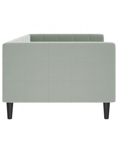 Letto da Giorno Grigio Chiaro 90x190 cm in Velluto