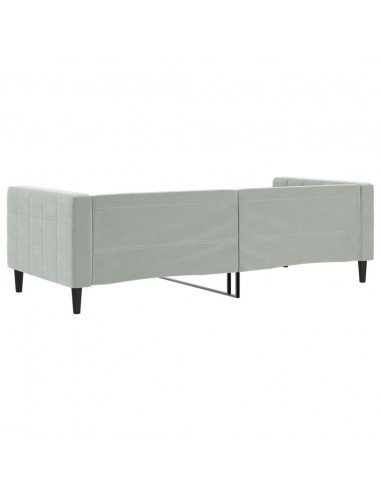 Letto da Giorno Grigio Chiaro 90x190 cm in Velluto