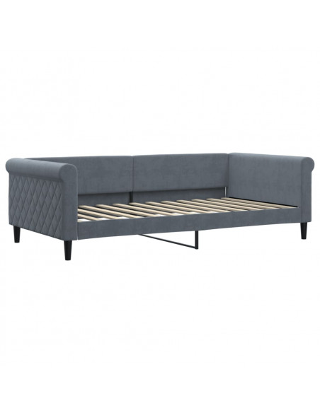 Letto da Giorno Grigio Scuro 100x200 cm in Velluto