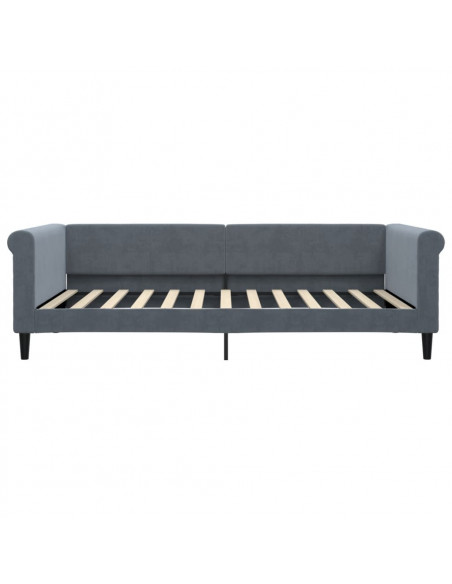 Letto da Giorno Grigio Scuro 100x200 cm in Velluto