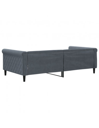 Letto da Giorno Grigio Scuro 100x200 cm in Velluto