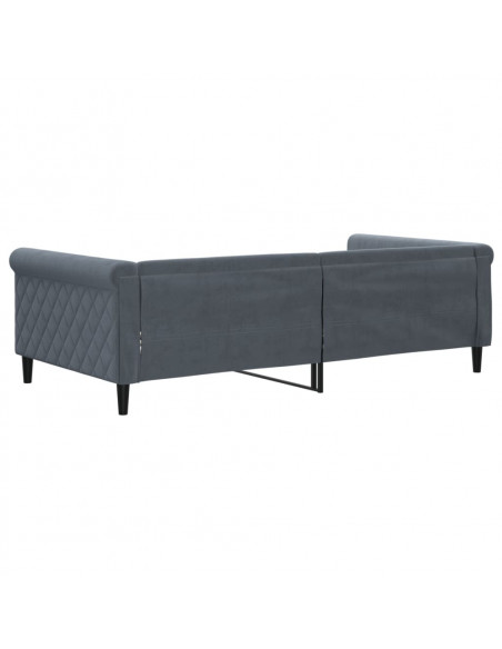 Letto da Giorno Grigio Scuro 100x200 cm in Velluto