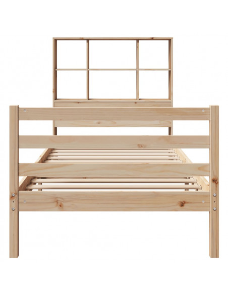 Letto Libreria senza Materasso 100x200 cm in Legno di Pino
